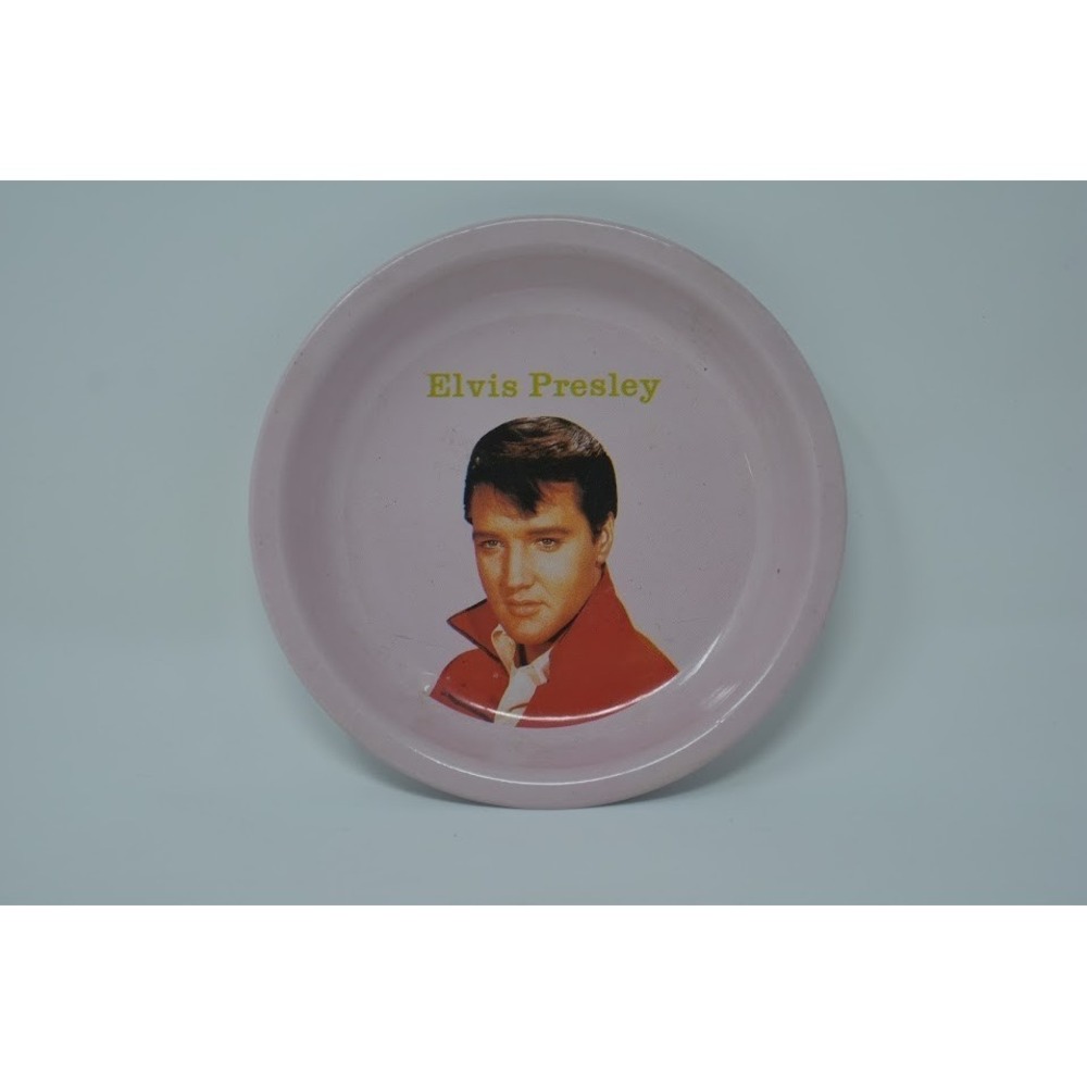 Elvis Presley small Plates Set 2 Plastic Vintage Collectible Pink Blue - Picture 3 of 5